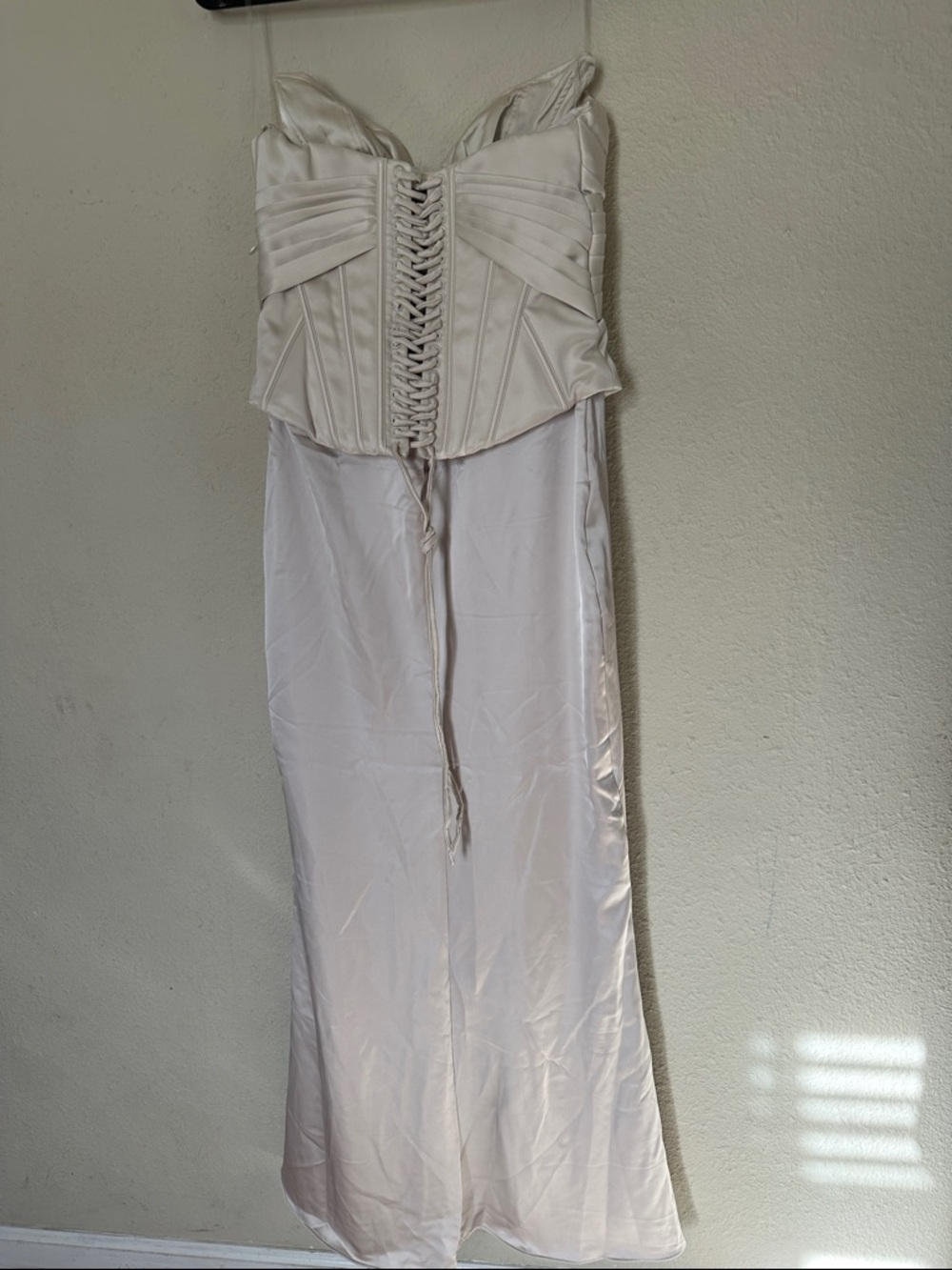 House of CB Eve size L A-C  Ivory Satin Corset Maxi Dress - Limited Edition - Picture 12 of 17